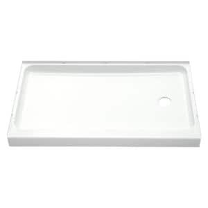 Ensemble 60 in. x 30 in. Single Threshold Shower Base with Right-Hand Drain in White