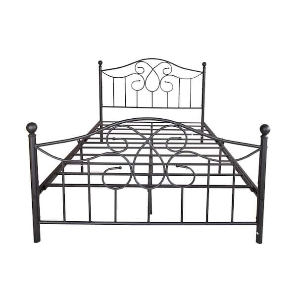 GZMR Modern Full Size Black Metal Bed Frame with Headboards GZ-ZHFU ...