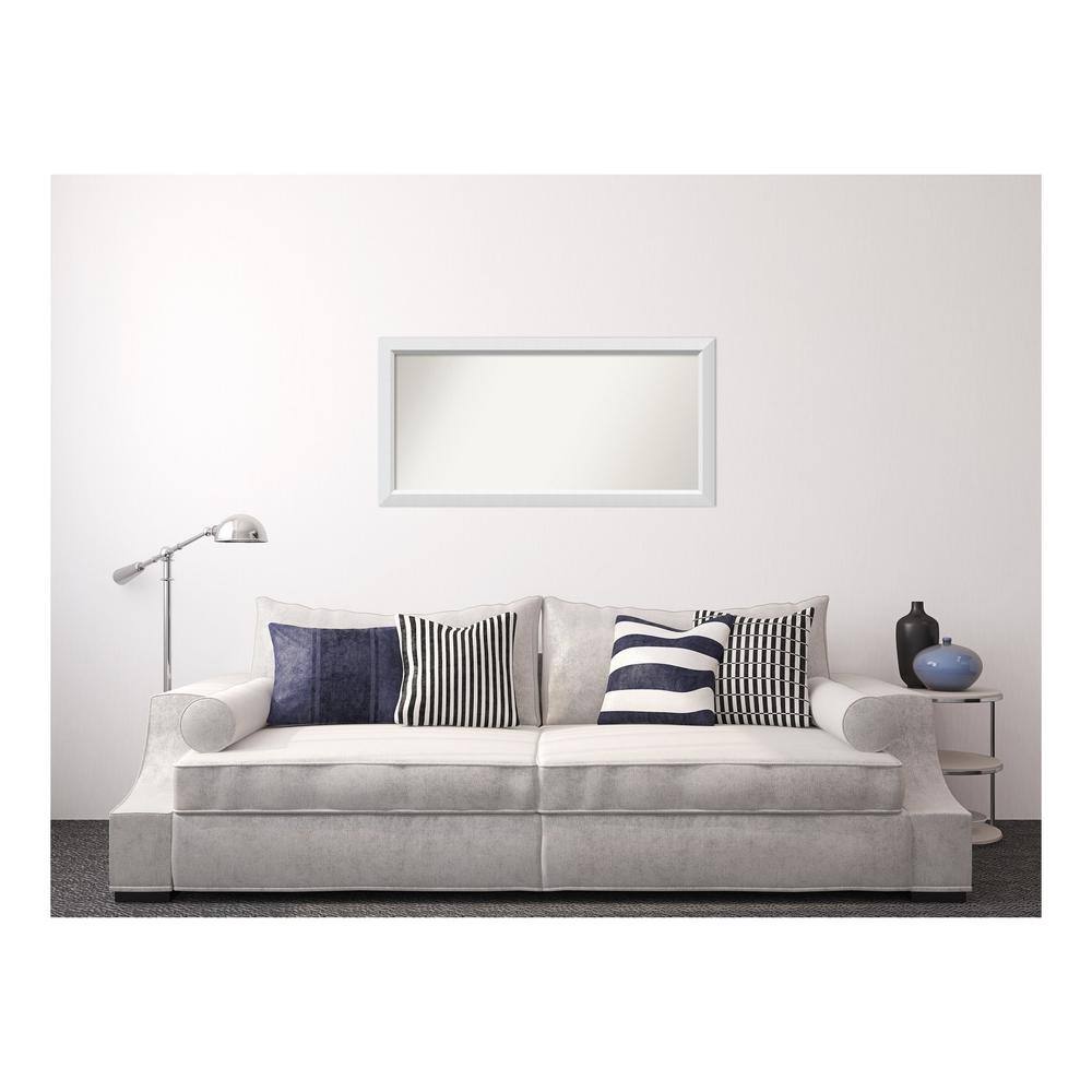 Blanco White 48.25 in. x 24.25 in. Custom Non-Beveled Wood Framed Bathroom 