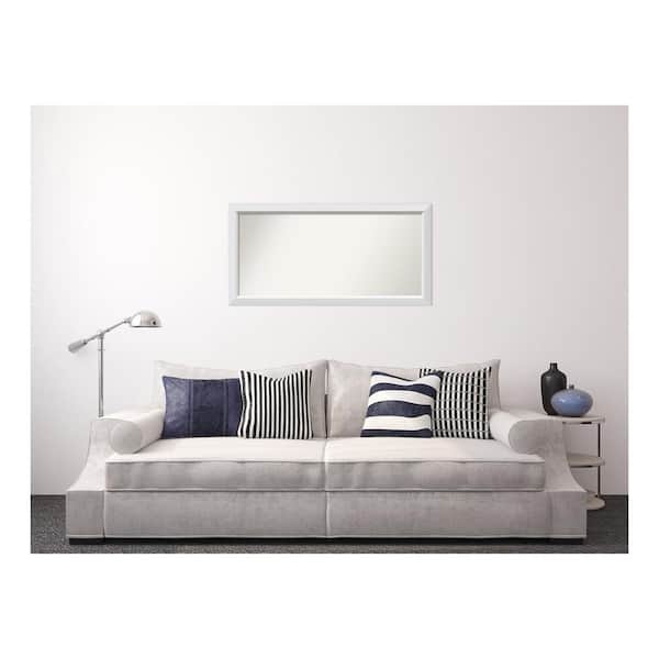 Amanti Art Blanco White 48.25 in. x 24.25 in. Custom Non-Beveled Wood Framed Bathroom Vanity Wall Mirror