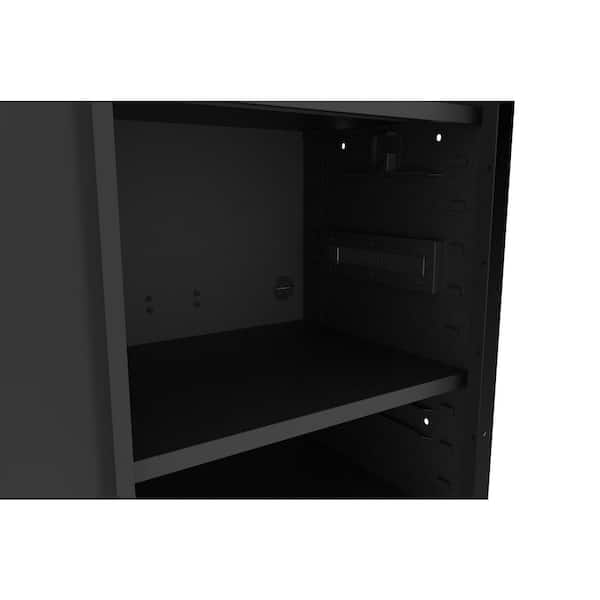 Husky - Tool Storage 27 in. W x 23 in. D Heavy Duty Matte Black 4-Shelf Rolling Side Tool Locker