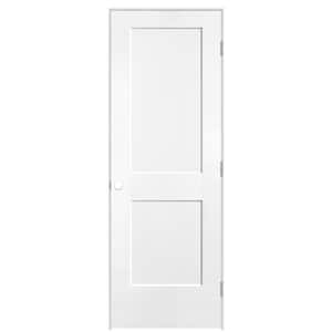 28 in. x 80 in. 2-Panel Logan Left-Hand Solid Core Ultra Pure White Molded Composite Single Prehung Interior Door