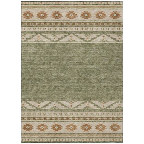 Chantille Machine Washable Indoor/Outdoor Abstract ACN3075 Sage 10 ft. x 14 ft. Area Rug
