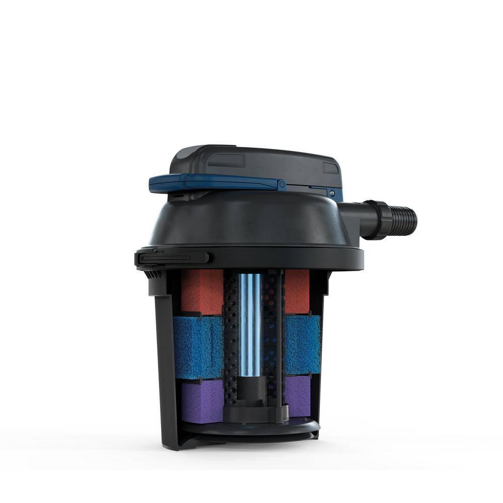 3400-GPH Black and Blue Pressure Pond Filter