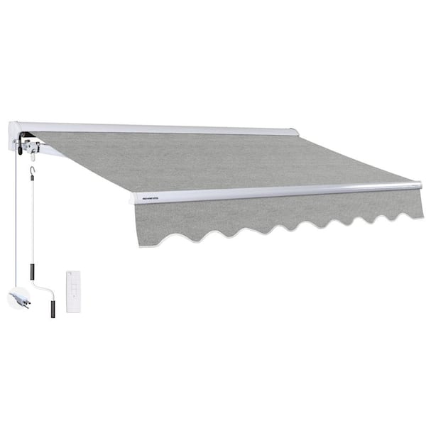 10 ft. Luxury Series Semi-Cassette Electric w/ Remote Retractable Awning, Heather Grey (118 in. Projection)
