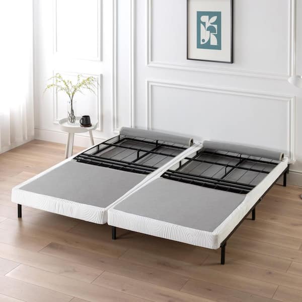 Zinus 4 in. Profile Split Cal King White Metal Box Spring