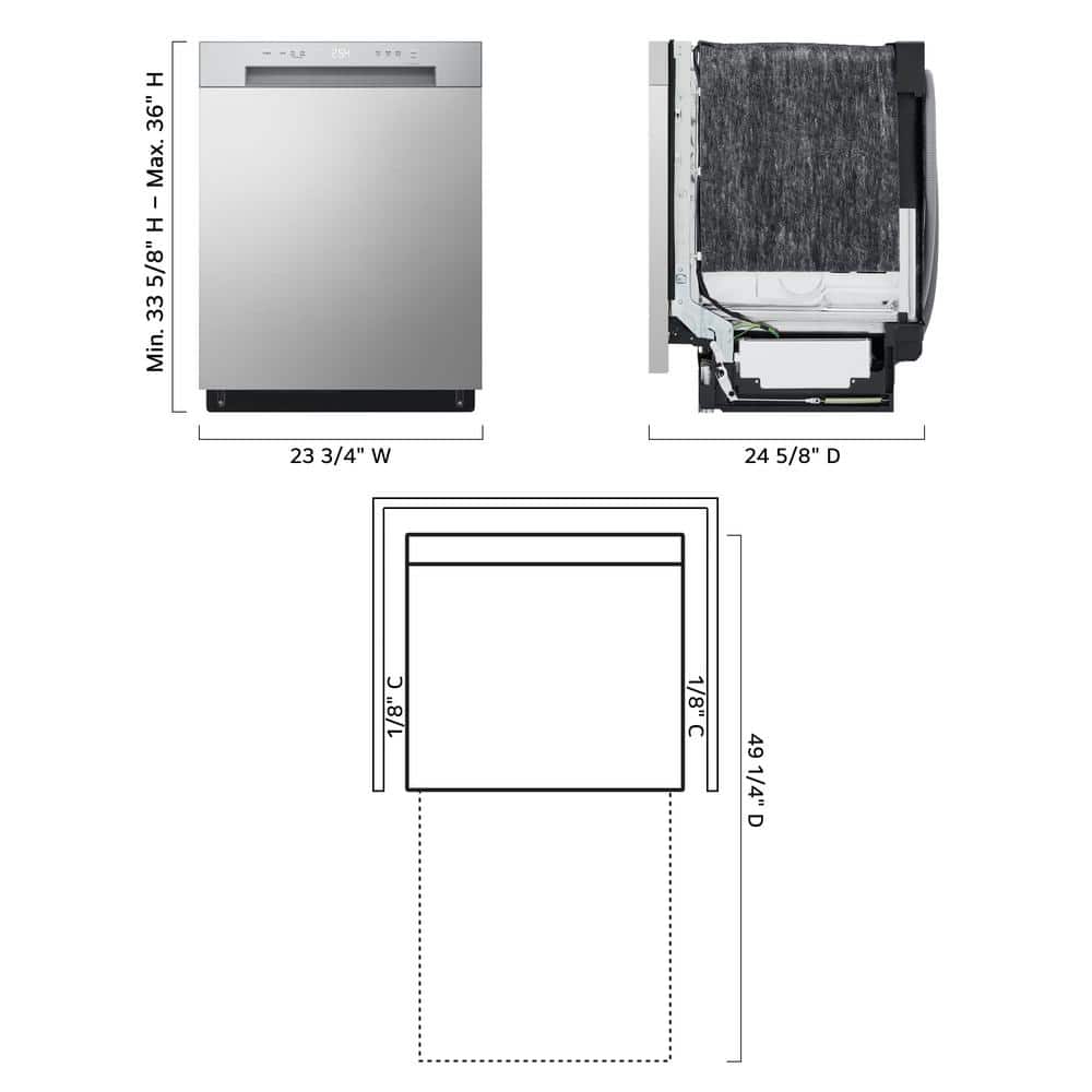 24'' Stainless Steel Front Control Dishwasher with Dynamic Dry