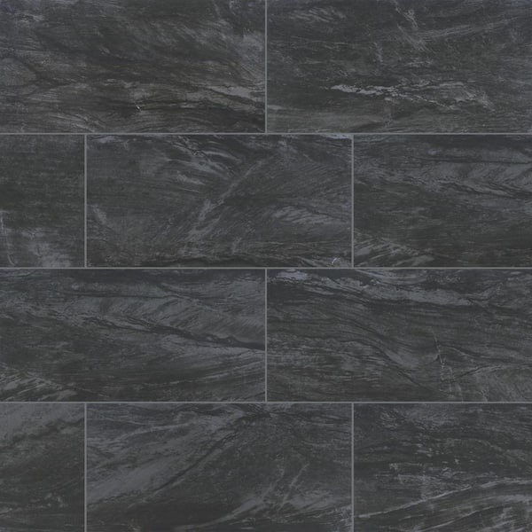 MSI Anastasia Anthracite 12 in. x 24 in. Polished Porcelain Floor and Wall Tile (512 sq. ft./Pallet)