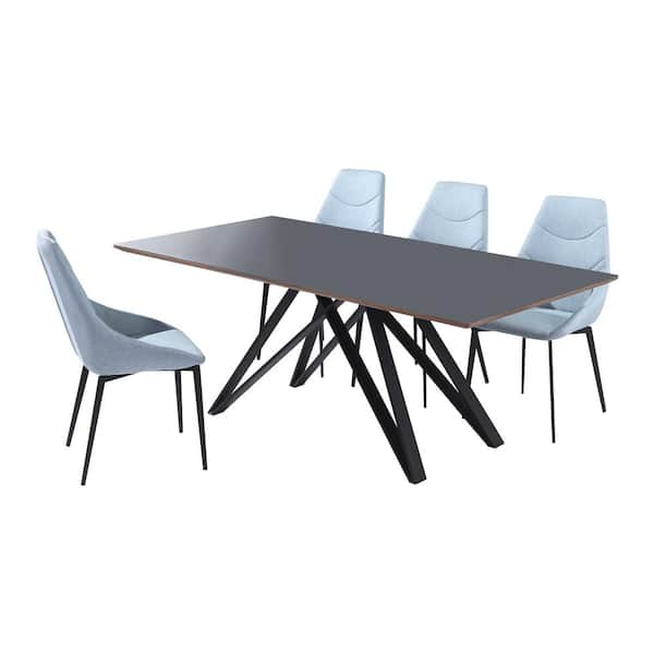 Armen Living Urbino 5-Piece Grey Dining Set