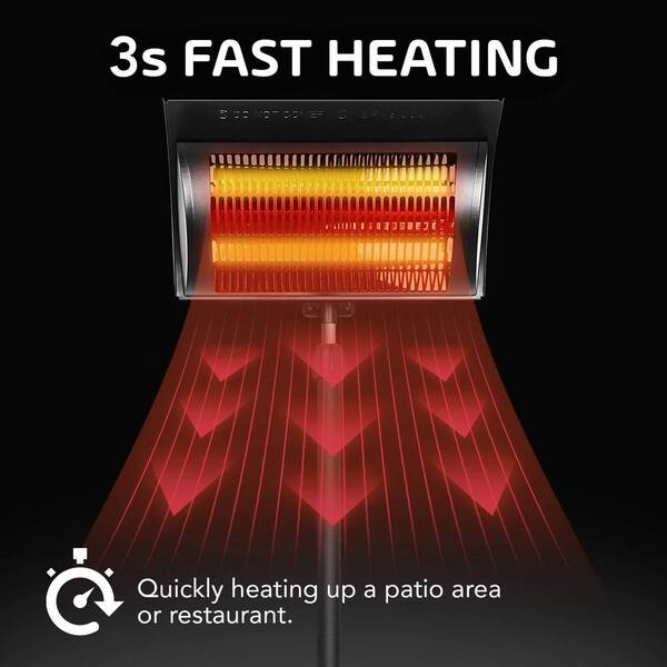 750-Watt/1,500-Watt Metal Electric Standing Patio Heater WYB222H1 - The  Home Depot