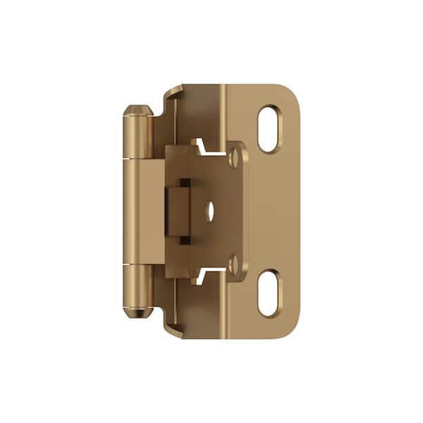 Amerock Champagne Bronze 1/2 in (13 mm) Overlay Self Closing, Partial Wrap Cabinet Hinge (2-Pack)