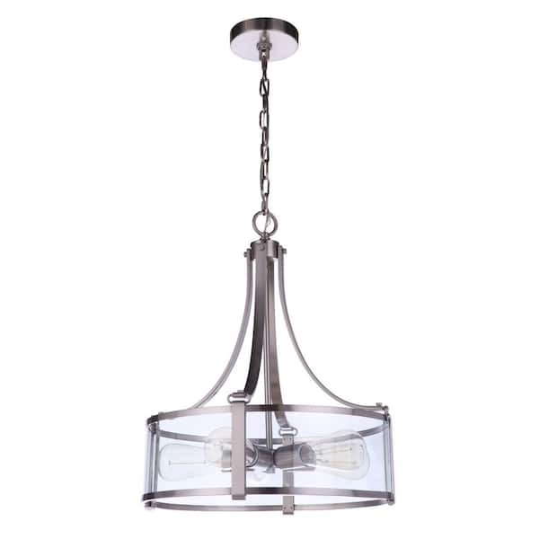 CRAFTMADE Elliot 60-Watt 5-Light Brushed Nickel Finish Dining/Kitchen Island Pendant with Clear Glass Shade, No Bulbs Included