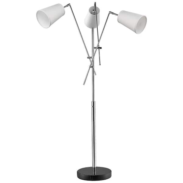 Trend Lighting Cerberus 76 In 3 Light, Arm Floor Lamp