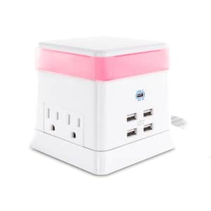 4-Outlet Charge and Glow USB and AC Power Station with Surge Protection and USB-C