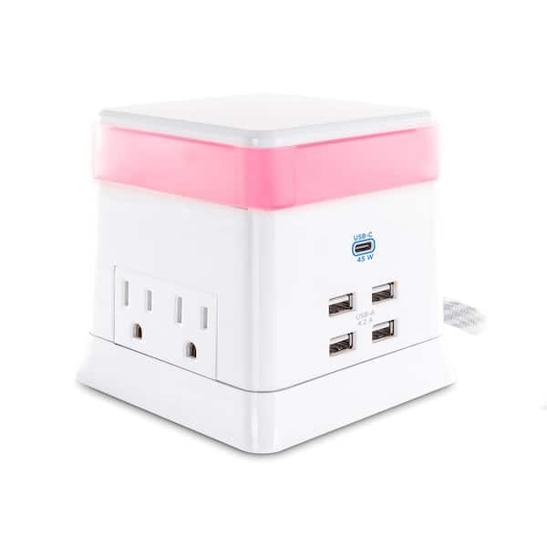 CyberPower 4-Outlet Charge and Glow USB and AC Power Station with Surge Protection and USB-C
