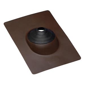 No-Calk 12 in. x 15-1/2 in. Galvanized Steel Brown Vent Pipe Roof Flashing with 3 in. - 4 in. Adjustable Diameter