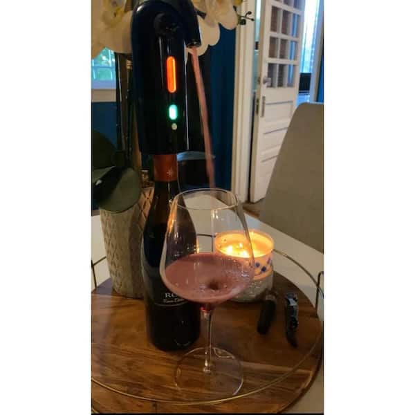 Stainless Steel Electric Wine Aerator and Decanter with 1-Touch Operation, Silent Design Self-Cleaning Function