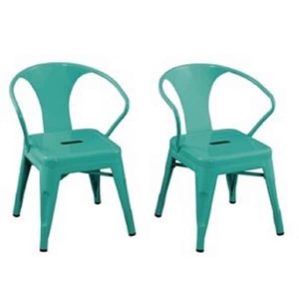 ACESSENTIALS Kids Teal Blue Activity The Depot Home Metal - (2-Pack) 0256701 Chair