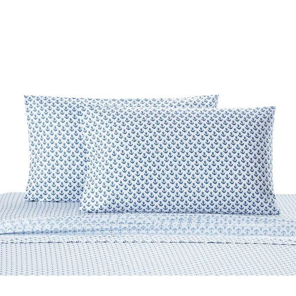 Anchors White Microfiber 3-Piece Twin Sheet Set