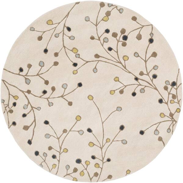 Livabliss Aloysia Ivory 10 ft. x 10 ft. Round Indoor Area Rug