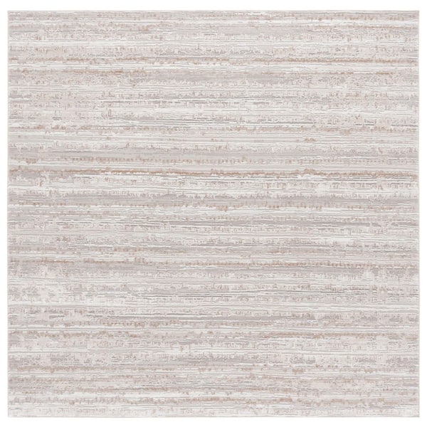 SAFAVIEH Parker 7 ft. x 7 ft. Taupe/Gold Abstract Stripes square Area Rug