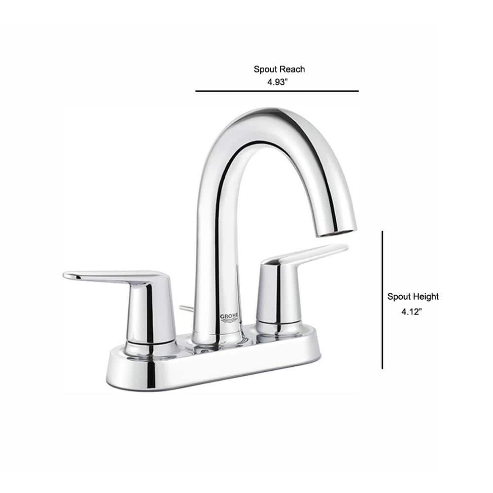 Veletto Starlight Chrome 2-Handle 4" Centerset Bathroom Faucet