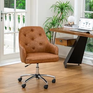 39.75 in. H Camel Brown Bonded Leather Gaslift Adjustable Swivel Office Chair/Desk Chair