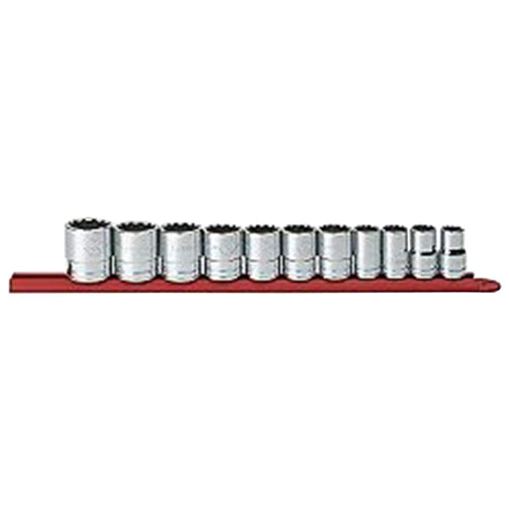 1/2 in. Drive 12-Point SAE Standard Socket Set (11-Piece)