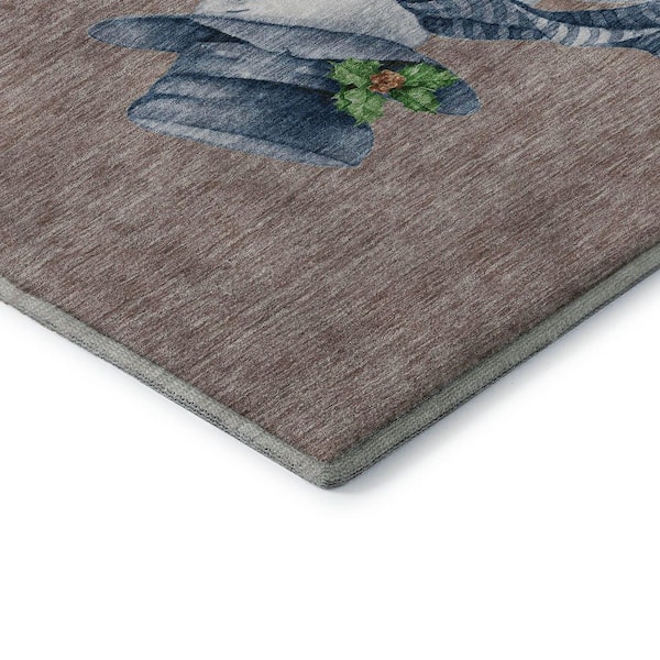 Mayfield Premium Machine Washable Abstract AMF1826 Taupe 2 ft. 3 in. x 7 ft. 6 in. Runner Rug
