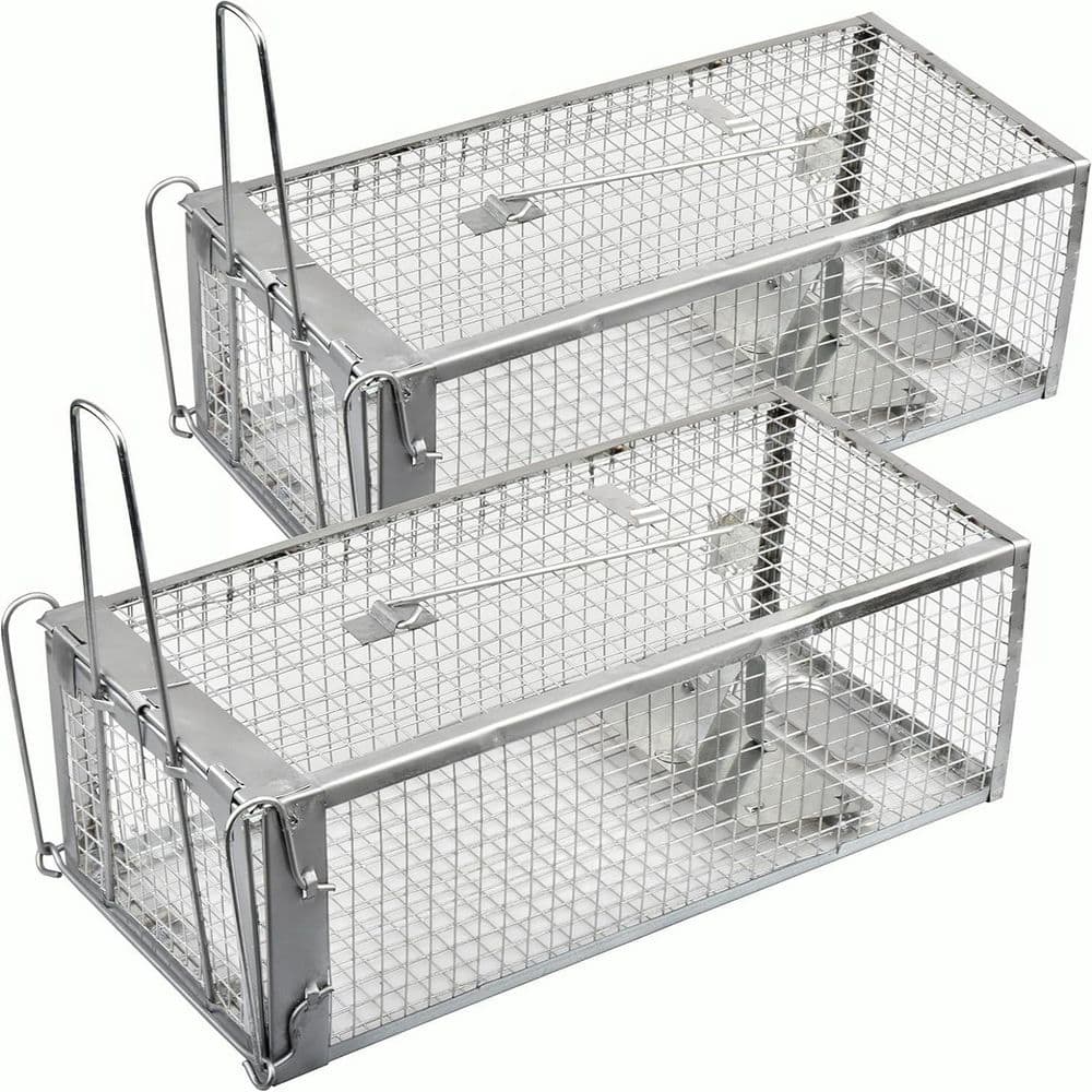2-Pack Cage Chipmunk Traps Humane Live Mouse Rat Cage Traps for Indoor and Outdoor Use (Silver) price history on PriceWatchPro