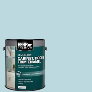 1 gal. #S460-1 Air Blue Semi-Gloss Enamel Interior/Exterior Cabinet, Door & Trim Paint