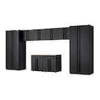 8-Piece Heavy Duty Welded Steel Garage Storage System in Black (184 in. W x 81 in. H x 24 in. D)