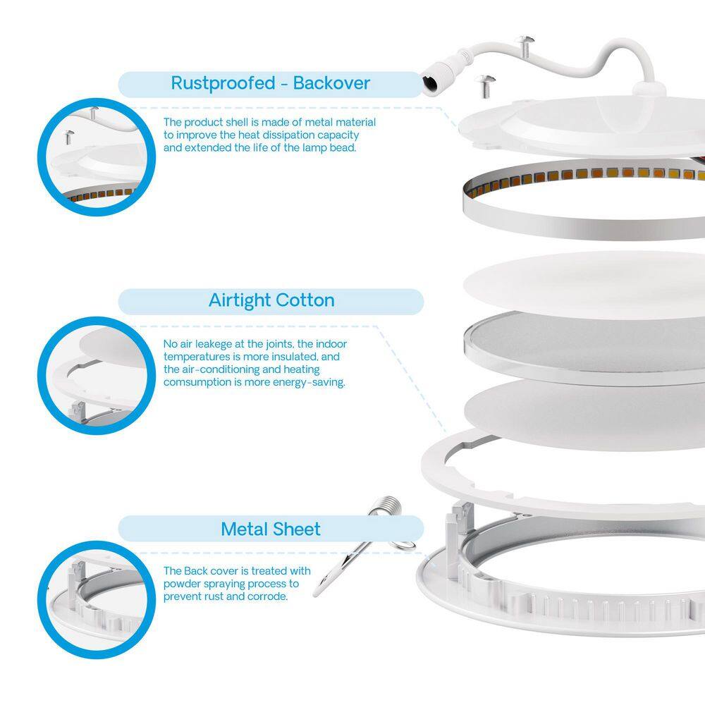4'' White Aluminum LED Canless Recessed Lighting Kit