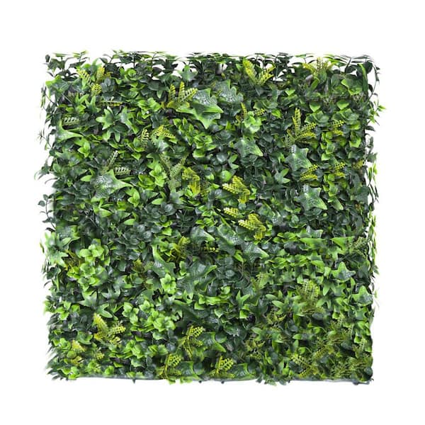 BANSA ROSE 20 in. H x 20 in. W Plastic Artificial Tropical Ivy Hedge Privacy Garden Fence for Home Garden Indoor, 1-Pieces