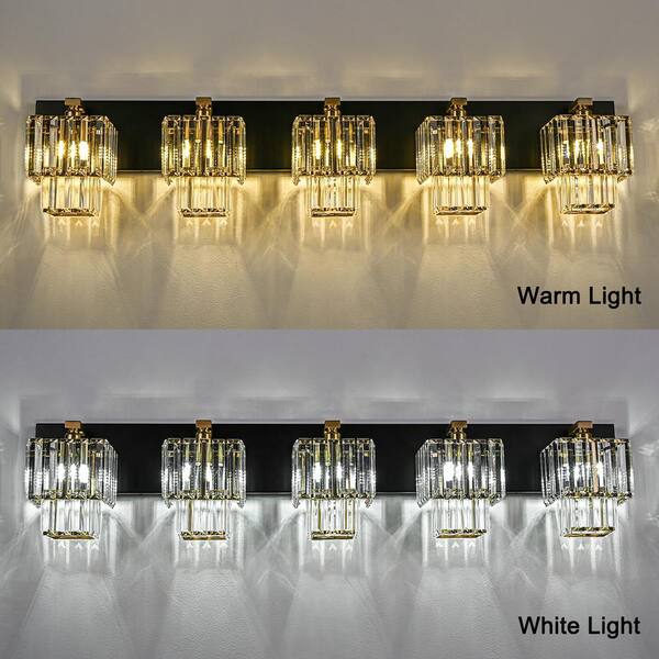 LLHZSY Schonbek 39.37 in. 5-Light 2-Tier Modern Black and