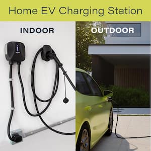 Plug-In 40 Amp 9.6kW Level 2 EV Charger for Home, 14-50P Plug, Indoor/Outdoor, Black