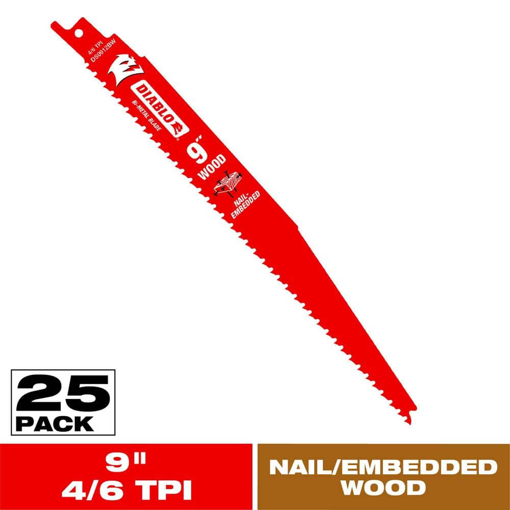 9 in. 8/14 TPI Bi-Metal Reciprocating Saw Blades for General Purpose Cuts (25-Pack) price history on PriceWatchPro