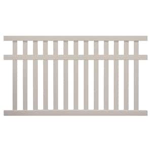 Weatherables Plymouth 5 ft. H x 8 ft. W Tan Vinyl Picket Fence Panel ...