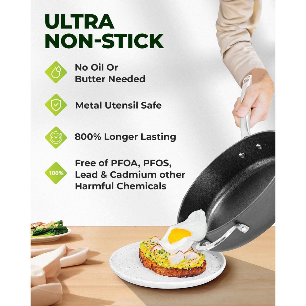 Armor Max 4 Qt Nonstick Aluminum Deep Saute Pan with Lid
