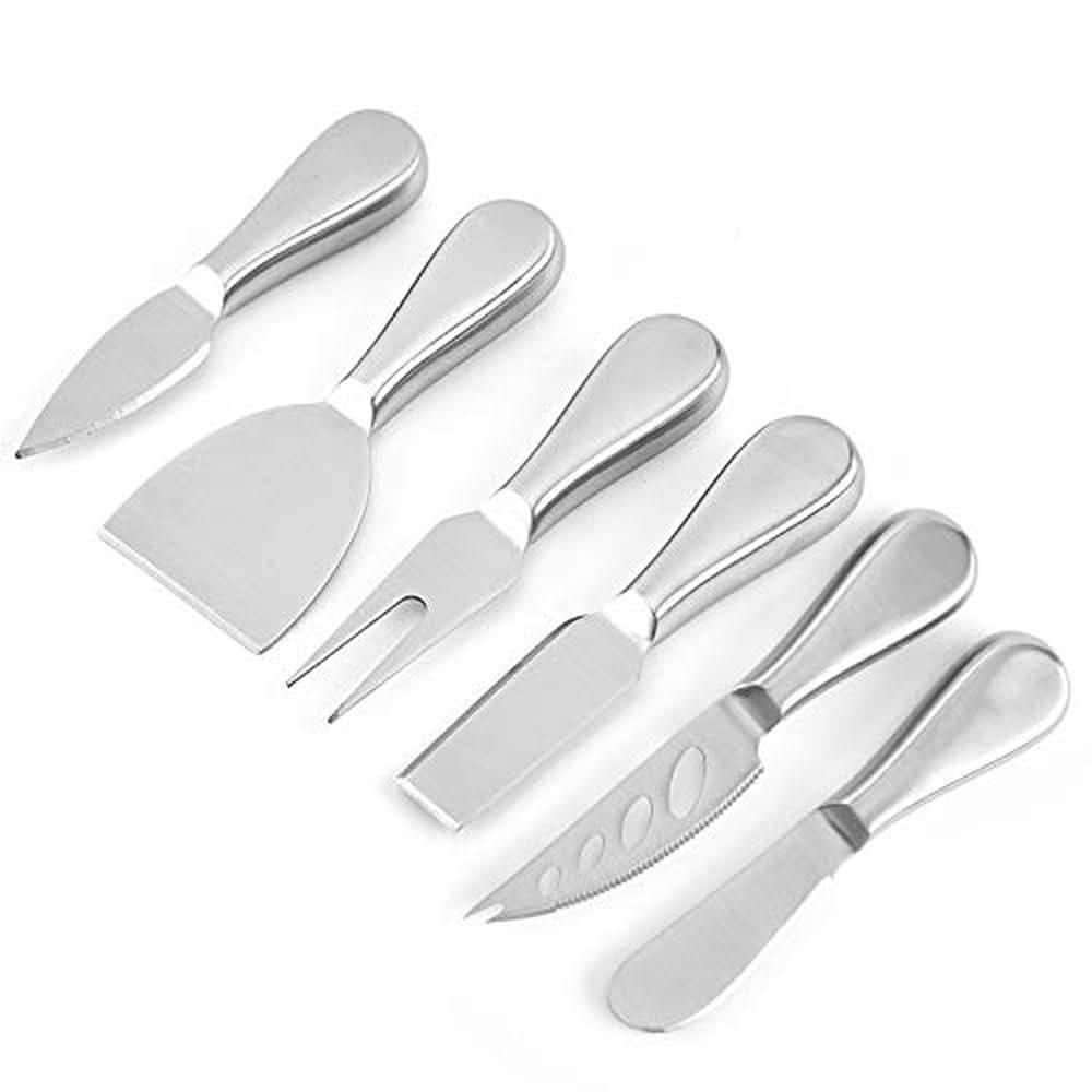 6 Piece Cheese Knife Set Stainless Steel Cheese Knives Fork and Spreader for Cutting and Serving Cheeses