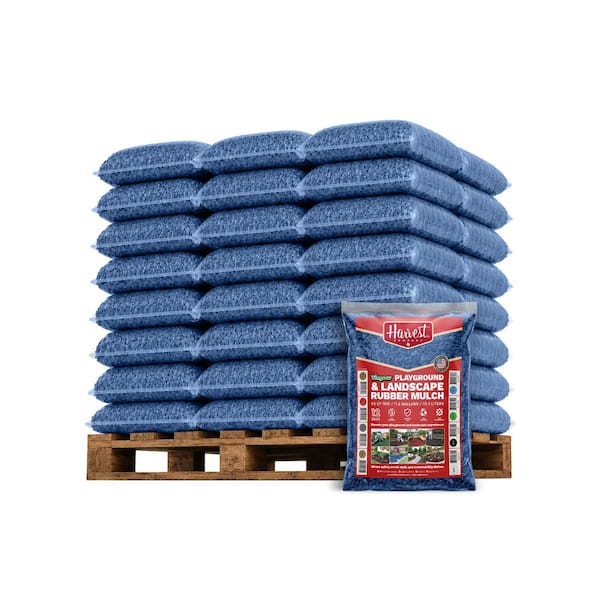 Viagrow 1.5 cu. ft. / 2000 lbs. Blue Rubber Mini-Nuggets Bagged Mulch for Landscape and Playground (50-Pack)