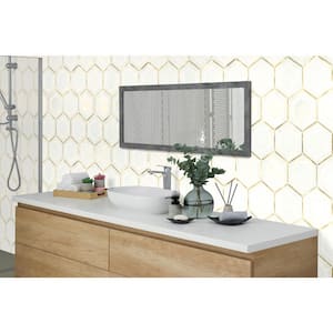 Medici Gold Pattern 10.83 in. x 12.44 in. x 8mm Stone Metal Blend Mesh Mounted Mosaic Tile 9.4 sq. ft.