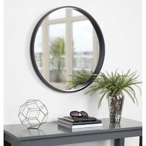 Medium Round Black Contemporary Mirror (25.59 in. H x 25.59 in. W)