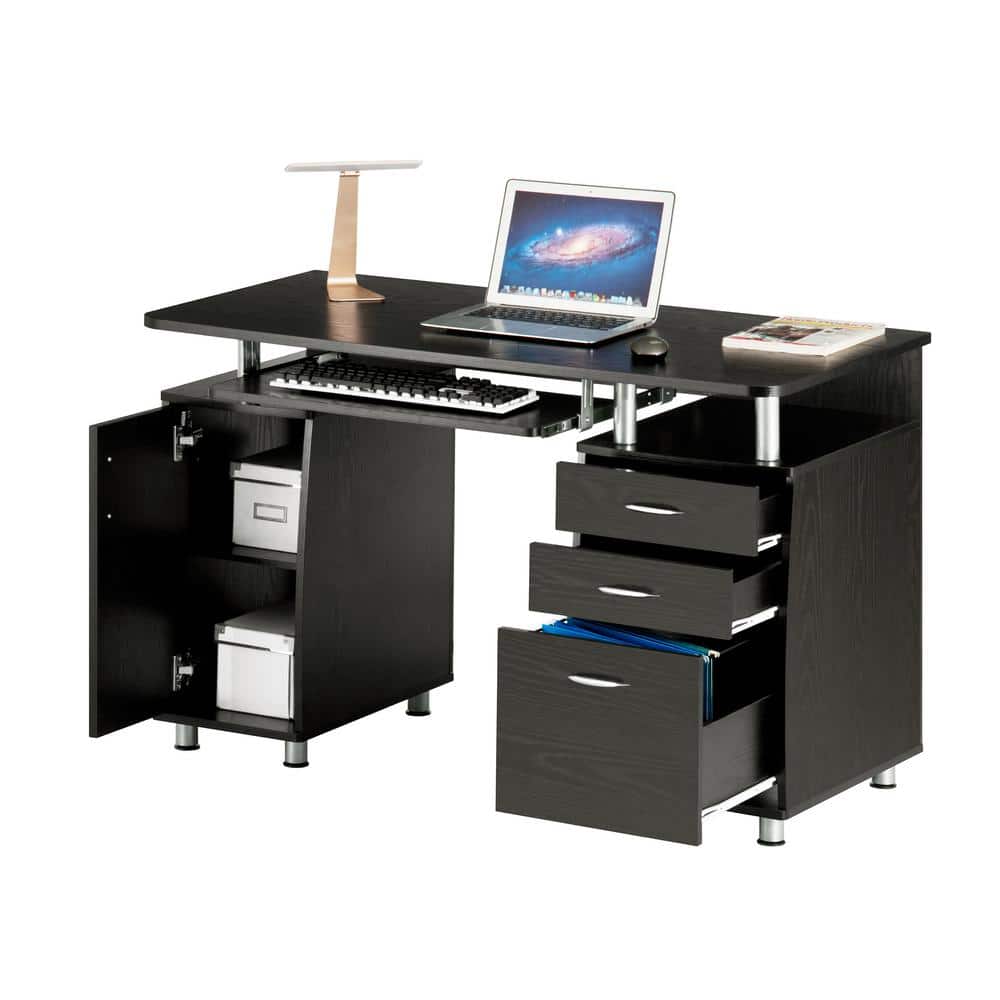 Espresso 52" Workstation Desk with Storage and Keyboard Tray