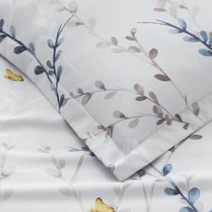 Legends Hotel Spring Buds Wrinkle-Free Gray Multi Sateen Pillowcase (Set of 2)