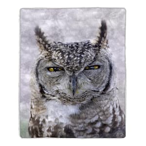 Multi-Color Owl Print Sherpa Fleece Blanket