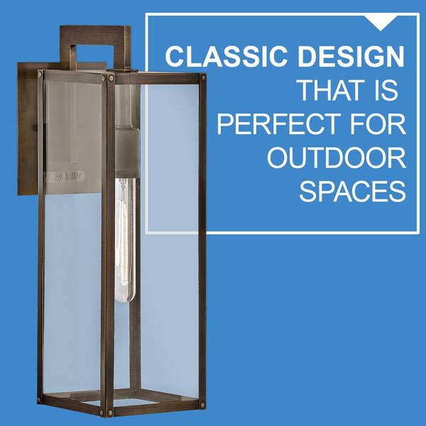 HINKLEY - Max 1-Light Burnished Bronze Hardwired Outdoor Wall Lantern Sconce