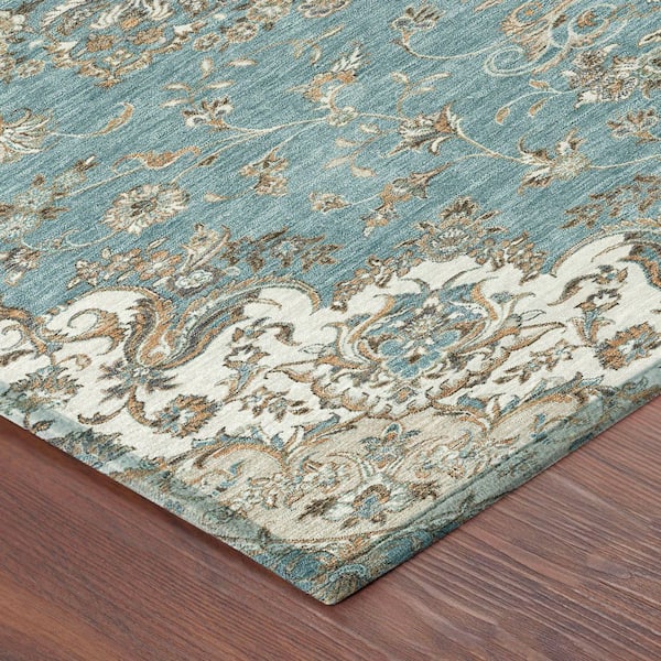 Chantille Machine Washable Indoor/Outdoor Abstract ACN2495 Teal 5 ft. x 7 ft. 6 in. Area Rug