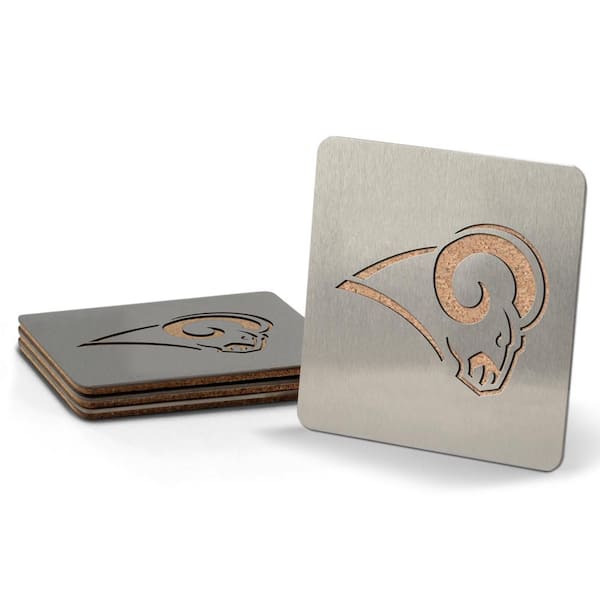 YouTheFan NFL Los Angeles Rams 4 in. Metallics Coasters (Set of 4)