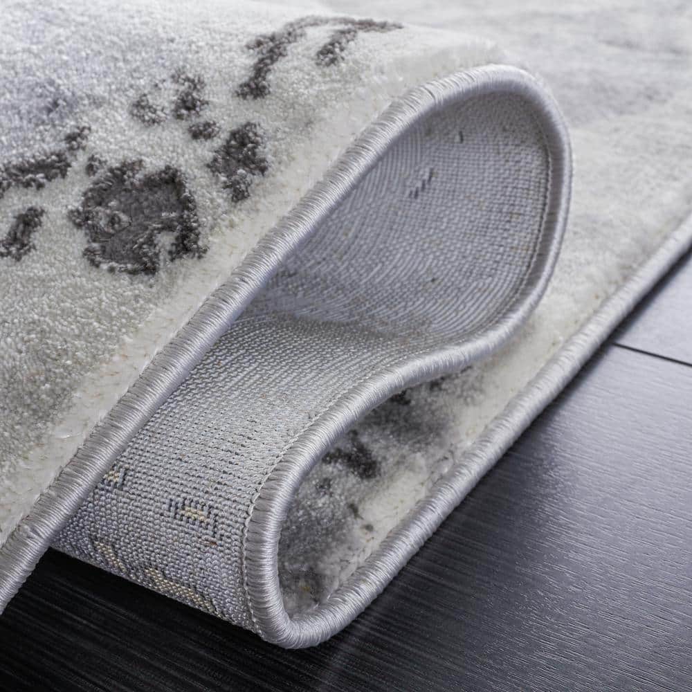 Craft Grey and Gold Abstract Synthetic Area Rug, 5'3" x 7'6"